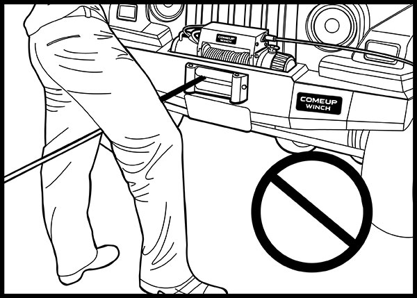 絞盤操作時注意事項