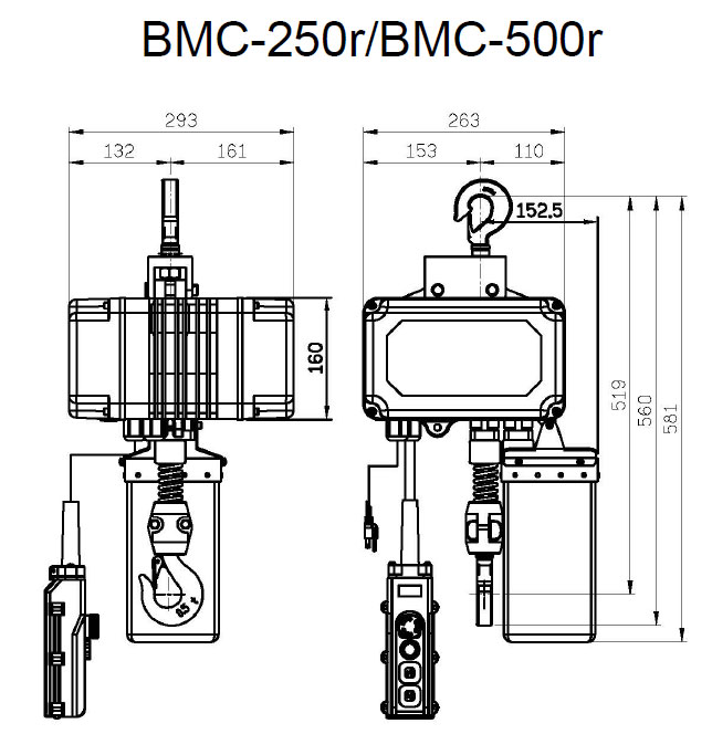 BMC-250r/500r尺寸圖