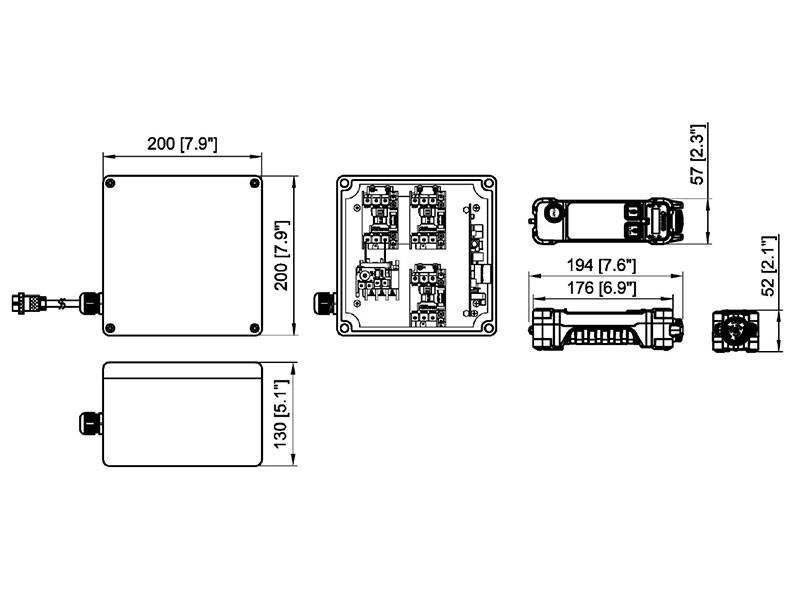 WK-100CP尺寸圖 - 無線模組搭配CP吊貨捲揚機