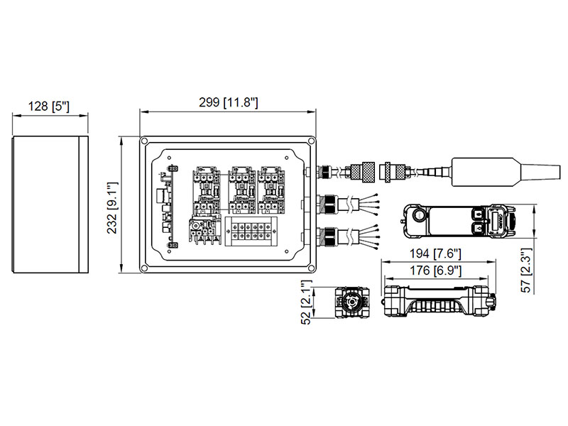 WK-100CWG尺寸圖 - 無線模組搭配AC捲揚機